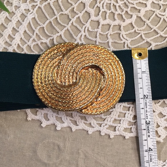 Vintage Nan Lewis Entwined Circles Buckle Stretch Belt - Picture 4 of 11